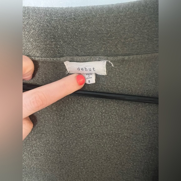 Long Olive Green Cardigan - Picture 2 of 2